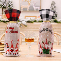 Thumbnail for 2-Piece Christmas Plaid Wine Bottle Covers - [5-10 DAY DELIVERY] - 2 PCS. - T - 2 TYPES/STYLES/SET -