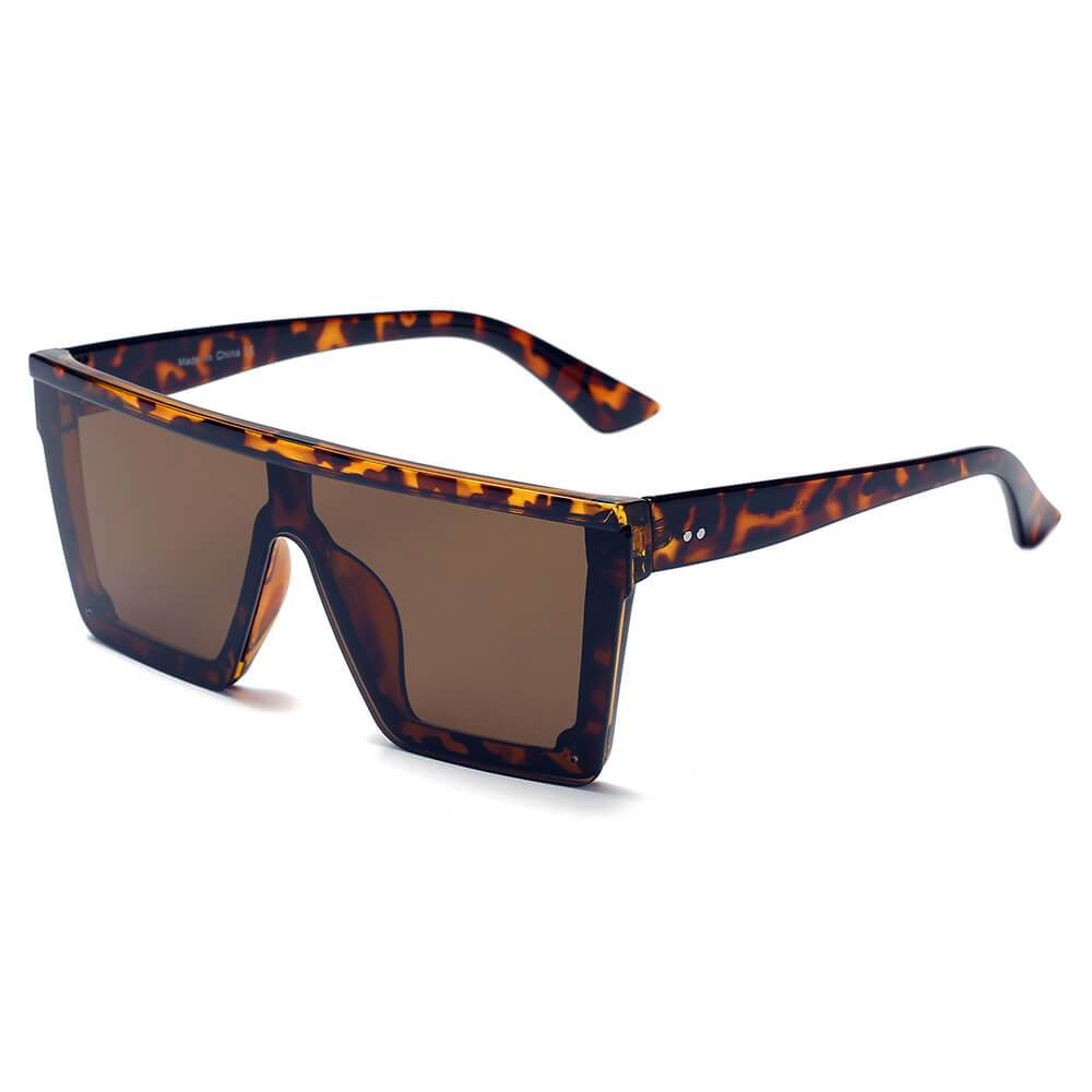 Guelph | S2069 - Flat Top Square Oversize Fashion Sunglasses - 4 COLORS -