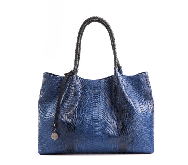 GUNAS NEW YORK - Naomi - Snake Navy Vegan Leather Tote Bag - 1 COLOR -