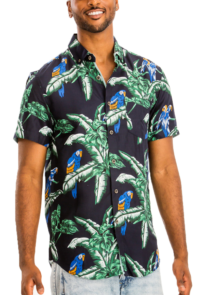 WEIV - Digital Print Hawaiian Short Sleeve Shirt -