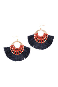 Thumbnail for Riah Fashion - Classic Fan Tassel Earrings - 7 COLORS -