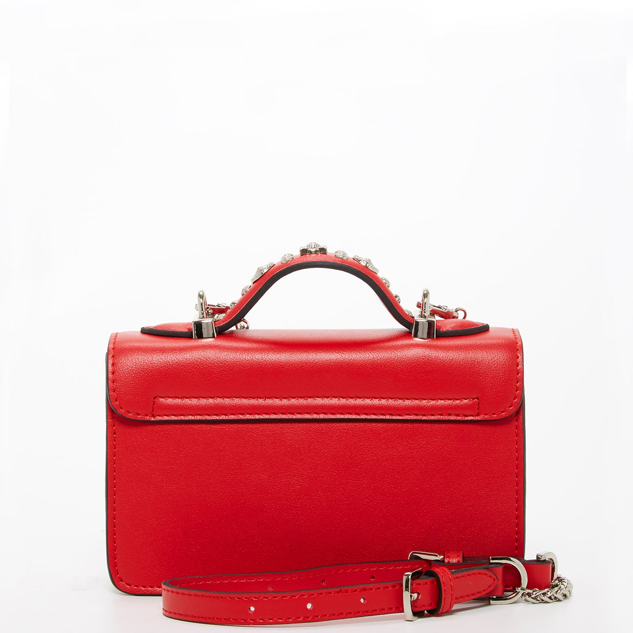 The Hollywood Studded Leather Crossbody Bag Red -