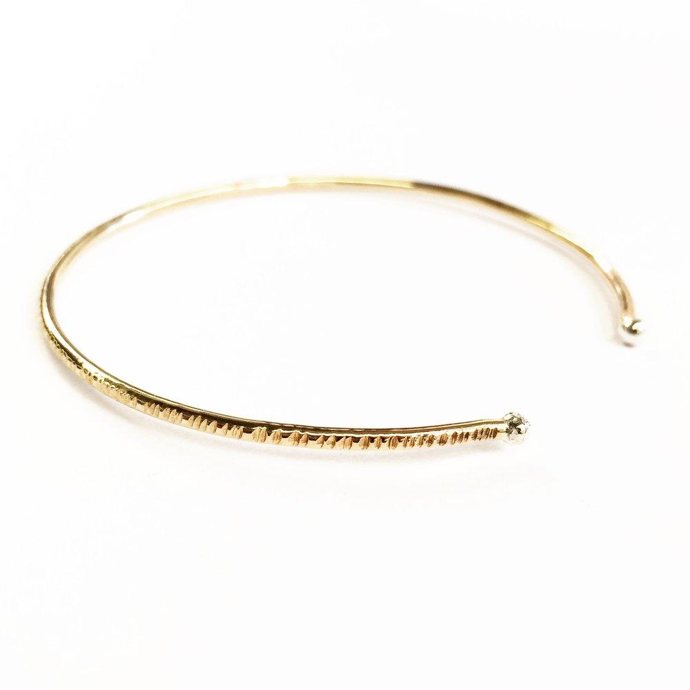 Cassie Textured Cuff Bracelets - 2 GOLDS - 1 STERLING SILVER -