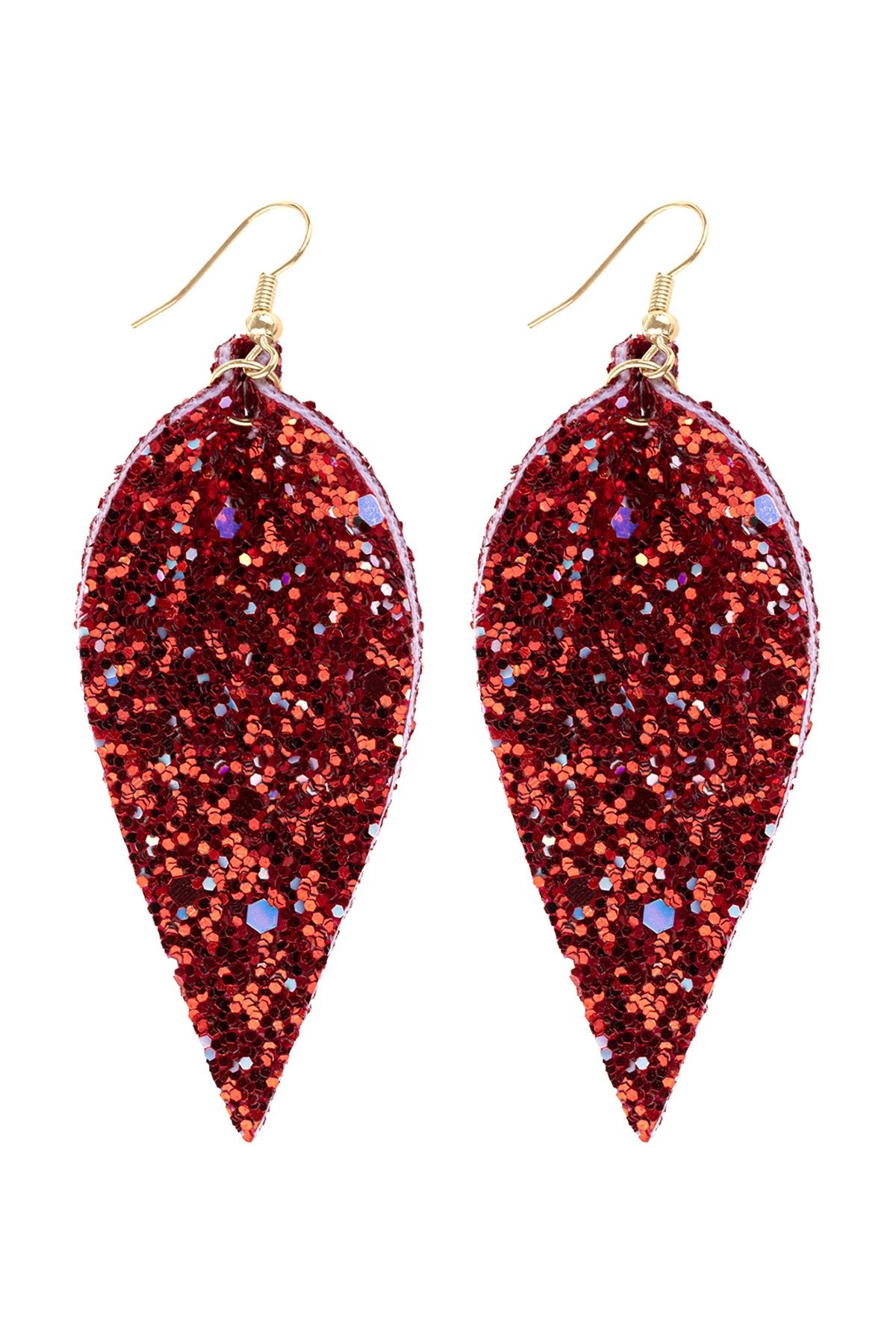 Pinched Sequin Leather Drop Earrings - 8 COLORS