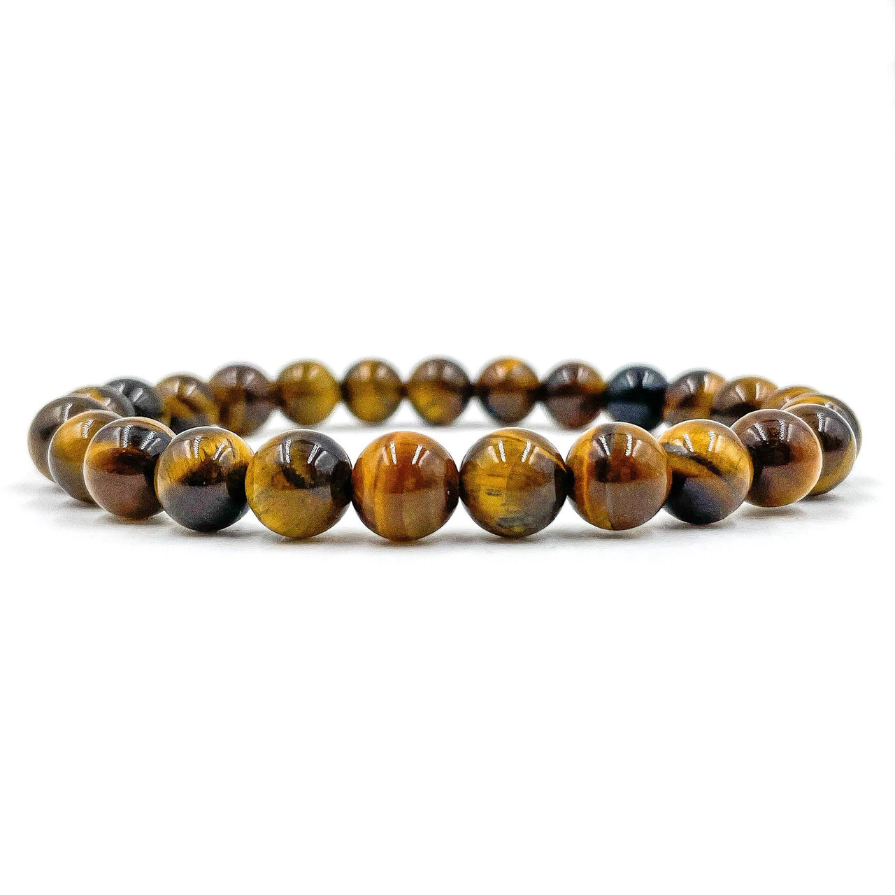 Union - Tiger Eye Gemstone Beaded Bracelet - 5 SIZES -