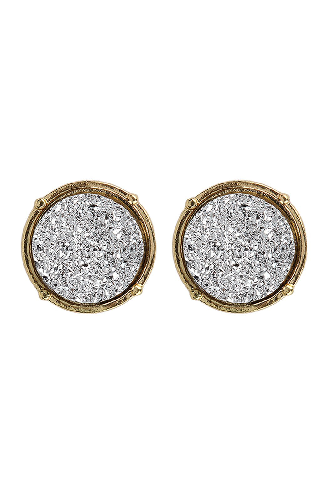 Druzy Round Post Earrings - 18 COLORS -