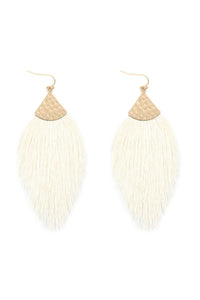 Thumbnail for Thread Tassel Drop Earrings - 15 COLORS -