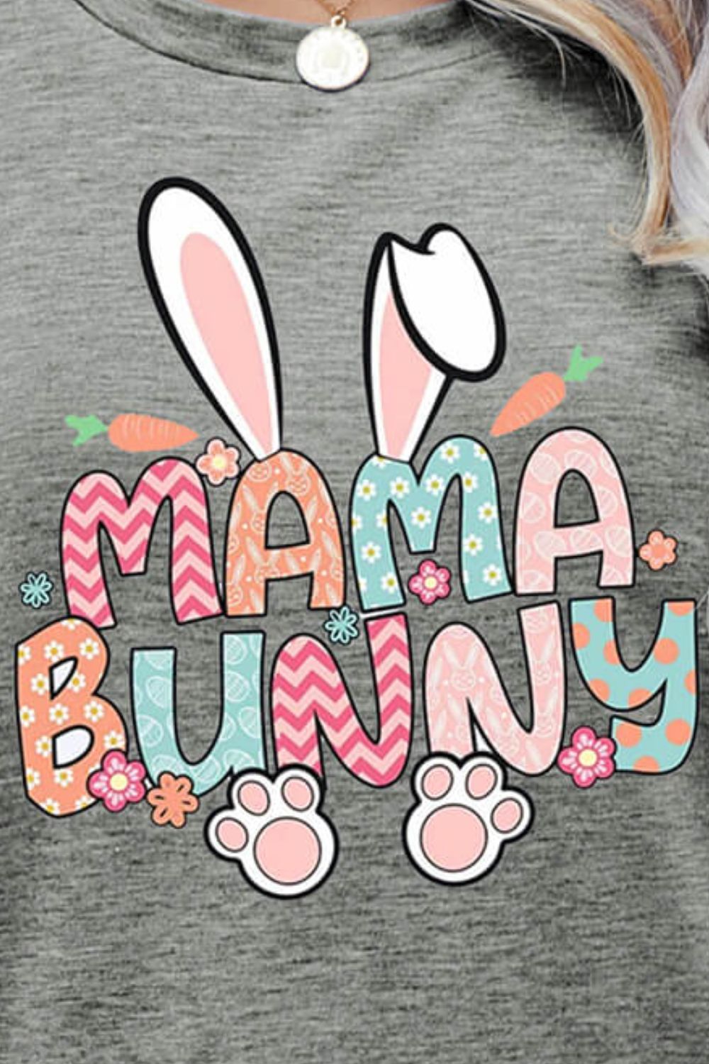 MAMA BUNNY Easter Graphic Short Sleeve Tee - T - 6 COLORS -