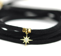 Thumbnail for Gena Myint - North Star Black Suede Wrap Bracelet -