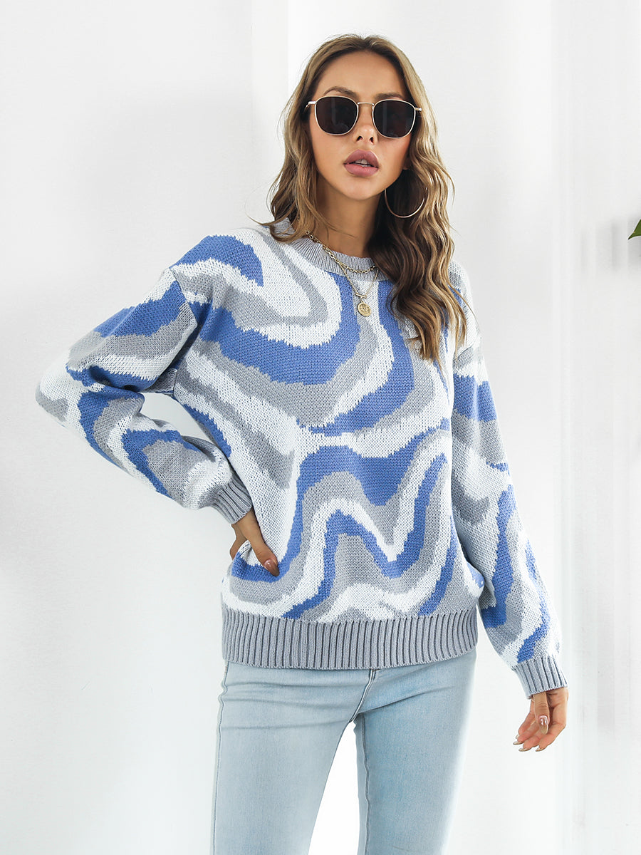 Round Neck Dropped Shoulder Sweater - T - 3 COLORS -