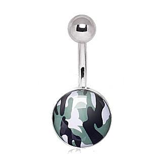 Surgical Steel Camouflage Navel Ring -