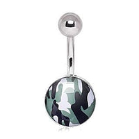 Thumbnail for Surgical Steel Camouflage Navel Ring -