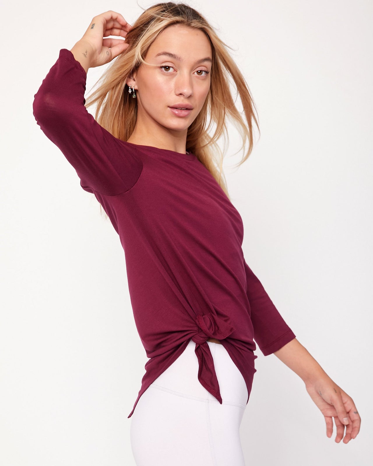 Rebody - Anen Side Tie 3/4 Sleeve Top - 2 COLORS -