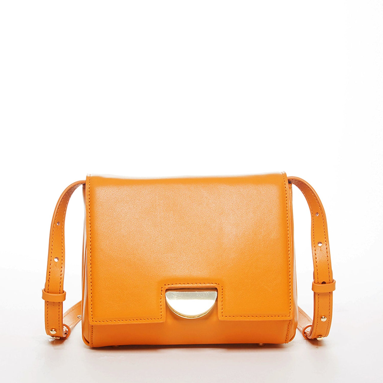 Elizabeth Dark Orange Leather Saddle Bag -