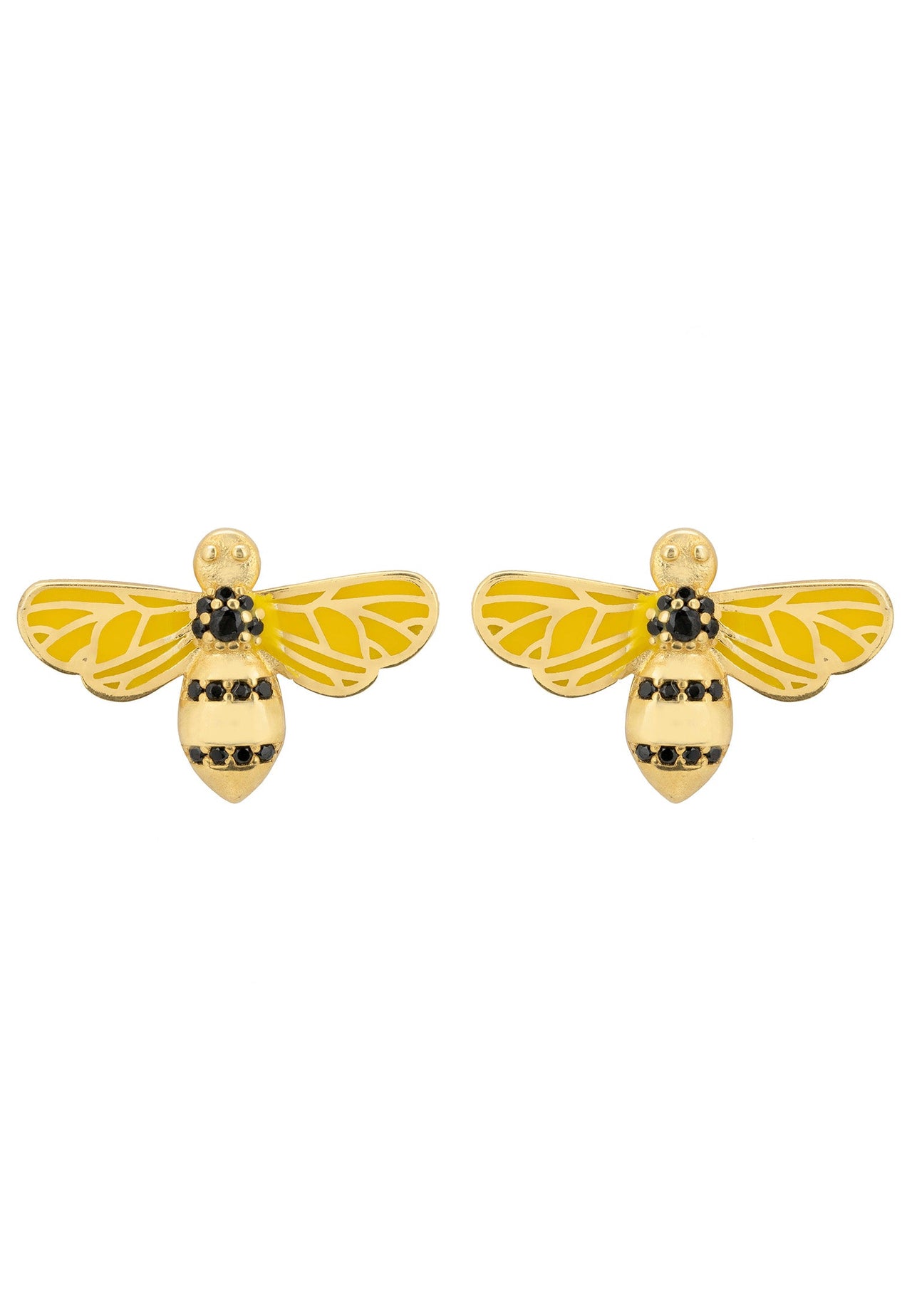 LATELITA - Enamel Bee Stud Earring Gold -