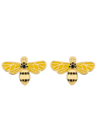 Thumbnail for LATELITA - Enamel Bee Stud Earring Gold -