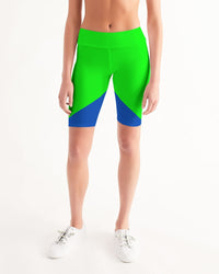 Thumbnail for Chaluisant - Neon Green Women's Mid-Rise Bike Shorts -