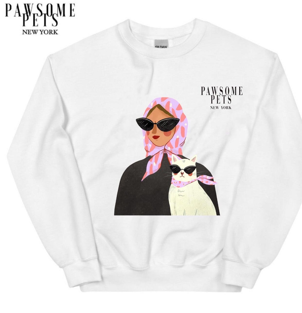 Sweatshirt - Fashion With Cat - Pink - 7 COLORS -