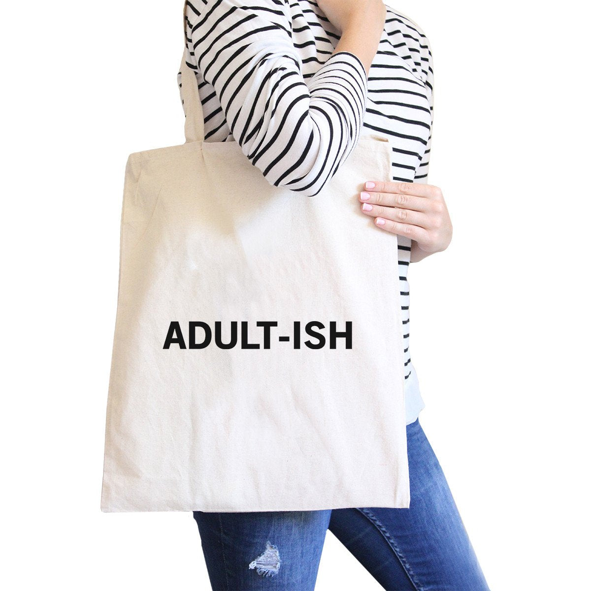 Adult-Ish Natural Canvas Bag for College Student - 1 COLOR -