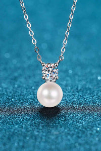 Thumbnail for 925 Sterling Silver Freshwater Pearl Moissanite Necklace