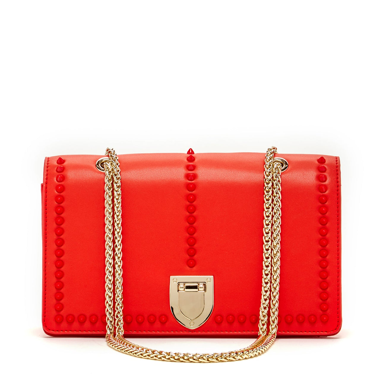 Josie Red Leather Purse With Chain -