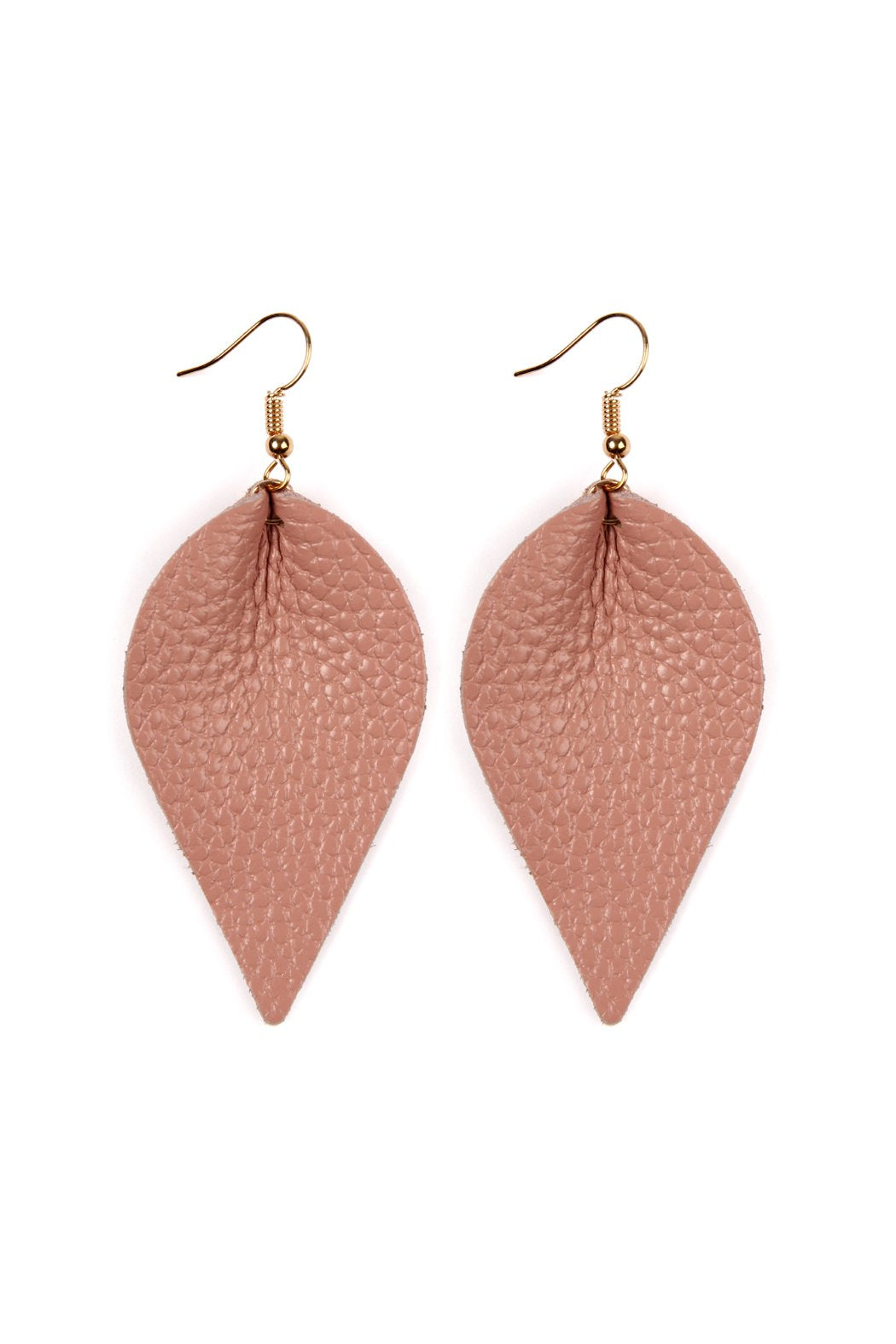 Teardrop Shape Pinched Leather Earrings - 18 COLORS -