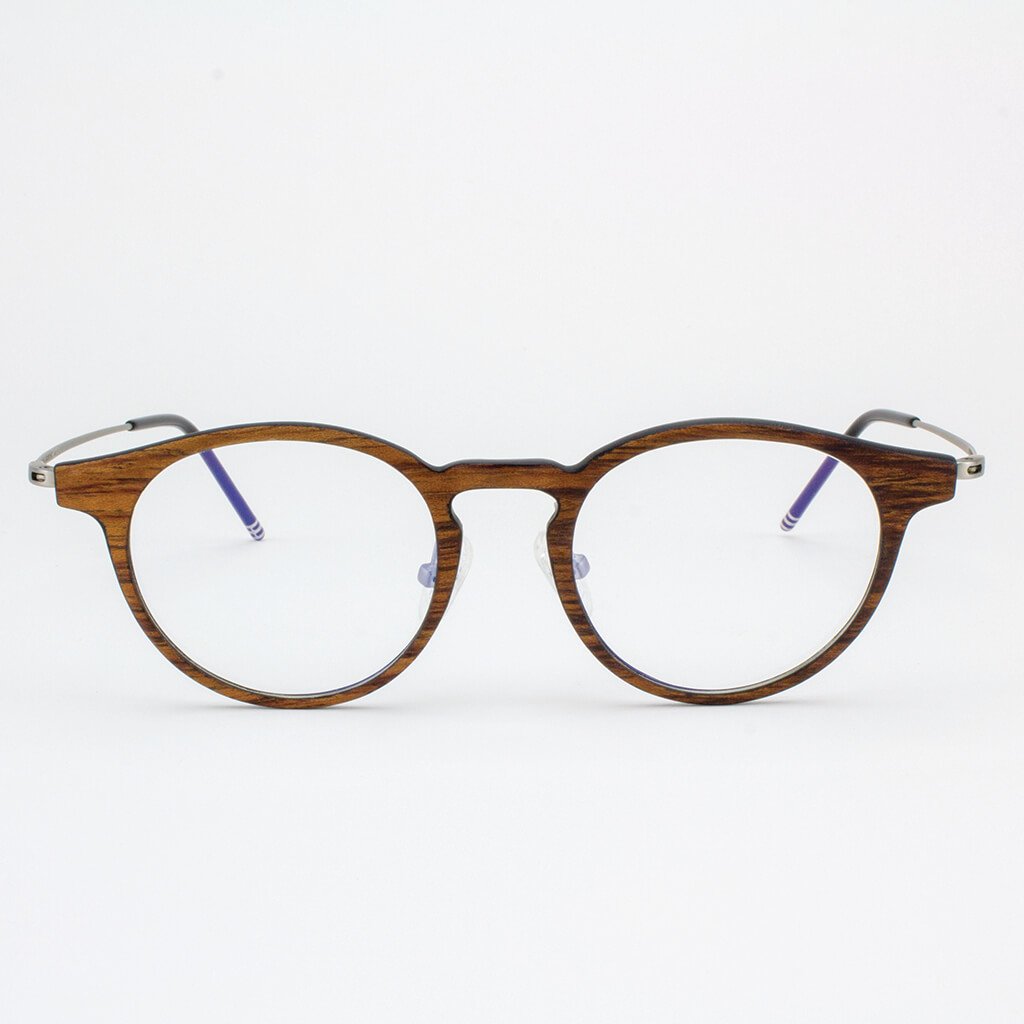 Tommy Owens - Marion - Featherlight Titanium & Wood Eyeglasses - 2 WOOD COLORS -