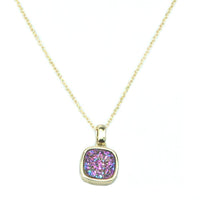 Thumbnail for Christy Square Druzy Necklace in Gold