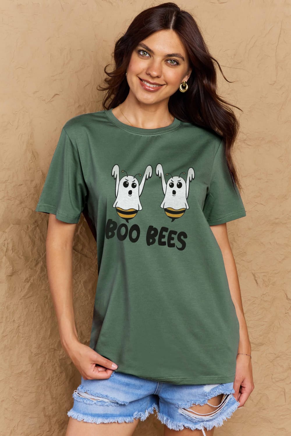 Simply Love Full Size BOO BEES Graphic Cotton T-Shirt - T - 3 COLORS -