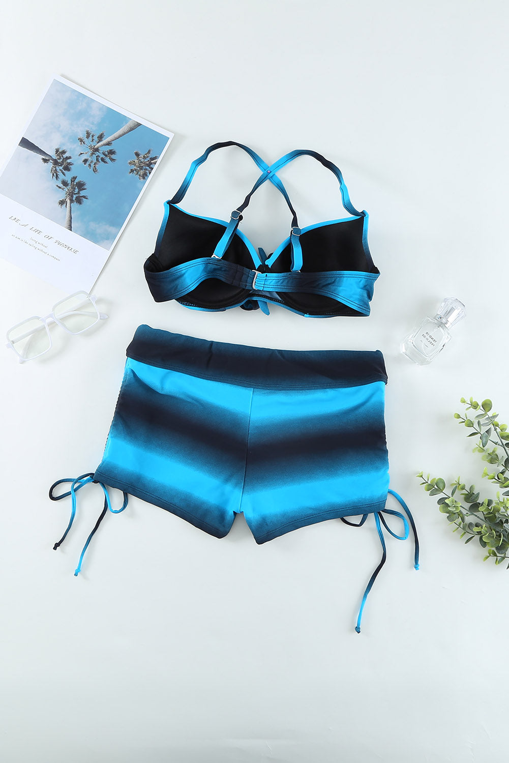 Drawstring Sweetheart Neck Bikini Set - T - 2 COLORS -