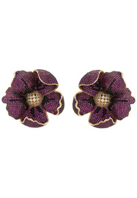 Thumbnail for LATELITA - Poppy Flower Red Earrings Gold -