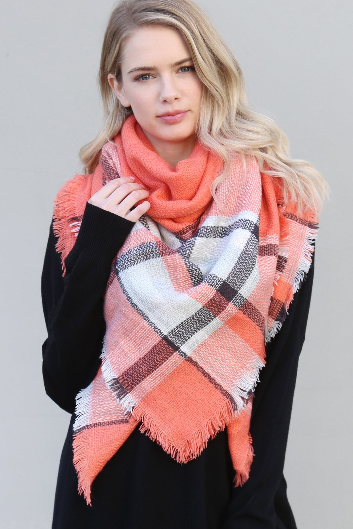 Riah Fashion - Colorblock Blanket Scarf - 1 COLOR -