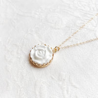 Thumbnail for Porcelain Moonlight Rose Gold-Filled Pendant Necklace -