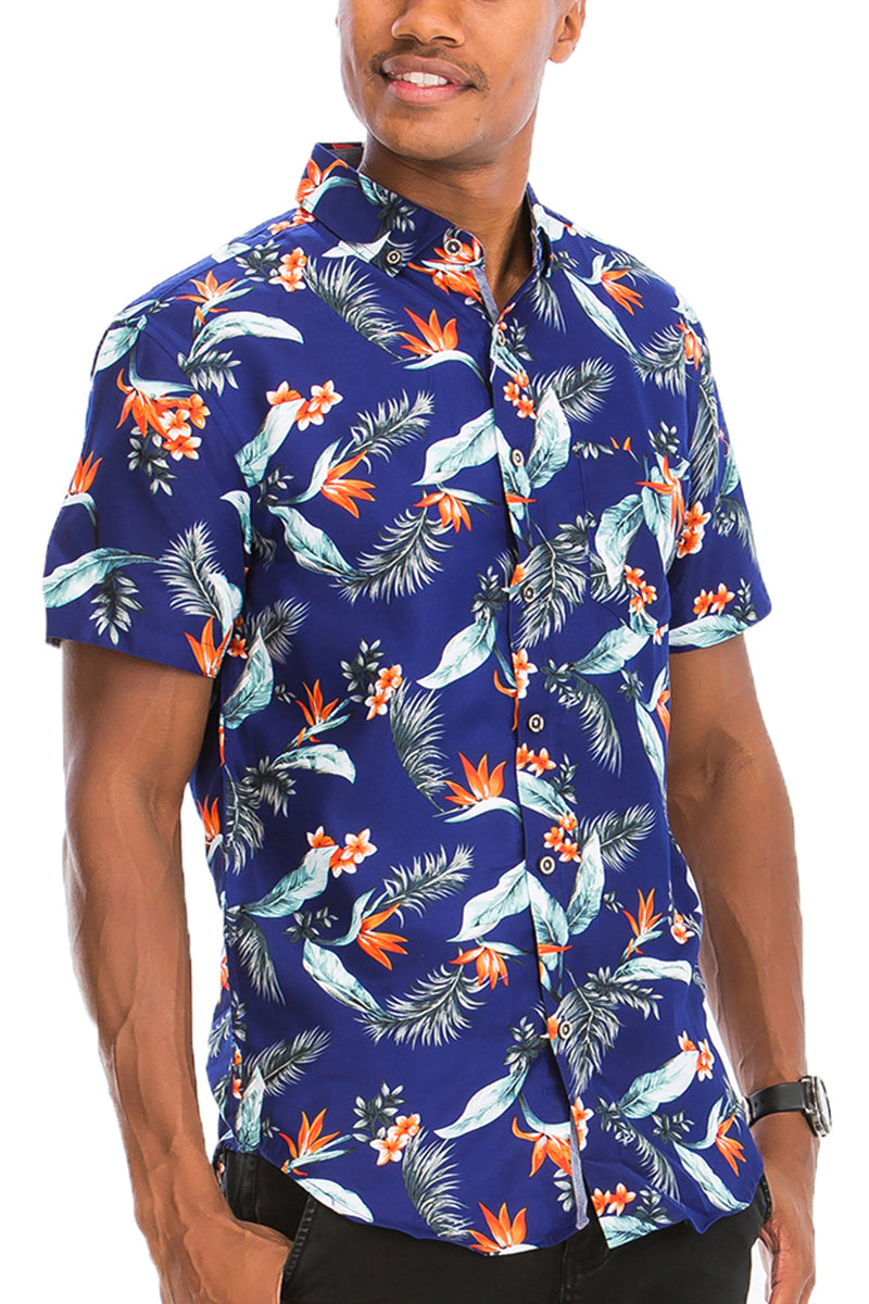 WEIV - Digital Print Hawaiian Short Sleeve Shirt -