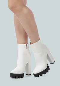 Thumbnail for London Rag - Moleski Textured Block Heeled Boots - 2 COLORS -