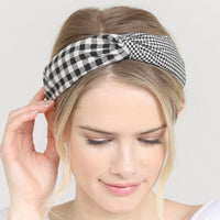 Thumbnail for Riah Fashion - Plaid Knotted Fabric Coated Hair Band - 2 COLORS -