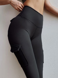 Thumbnail for High Waist Active Leggings with Pockets - T - 4 COLORS -