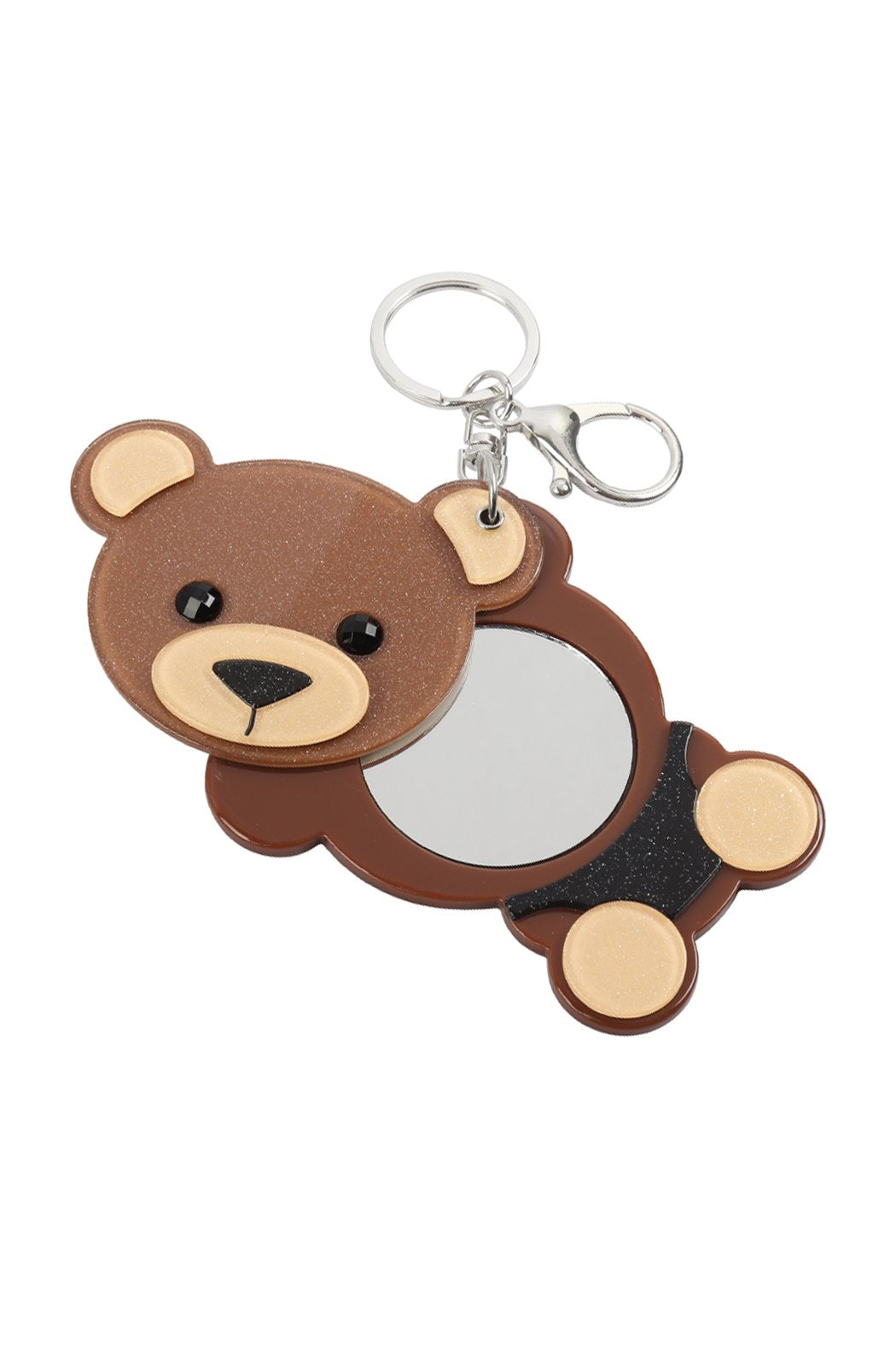 Cute Bear With Mirror Keychain -