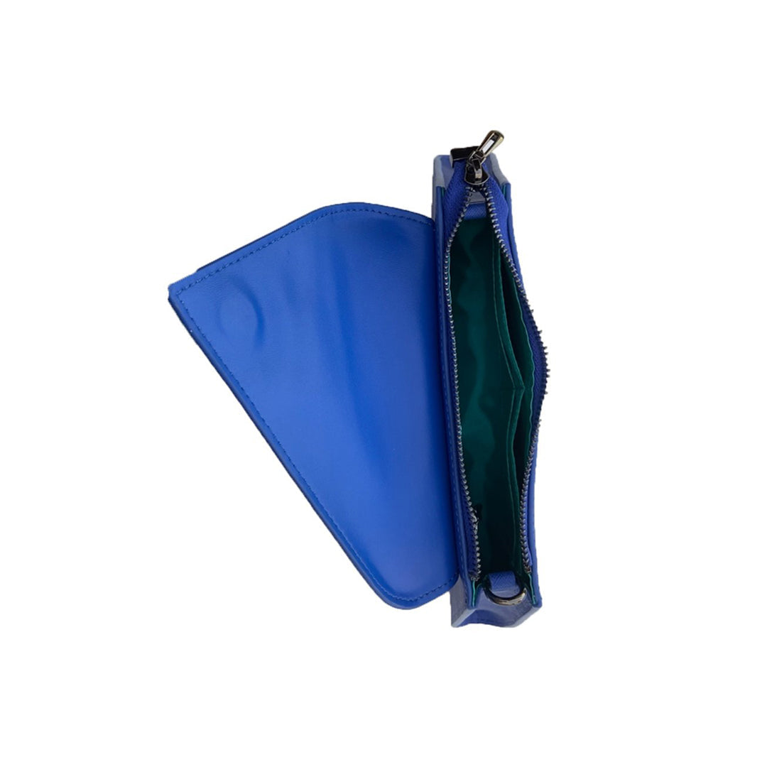 Angelica Cobalt Blue Leather Clutch Bag -