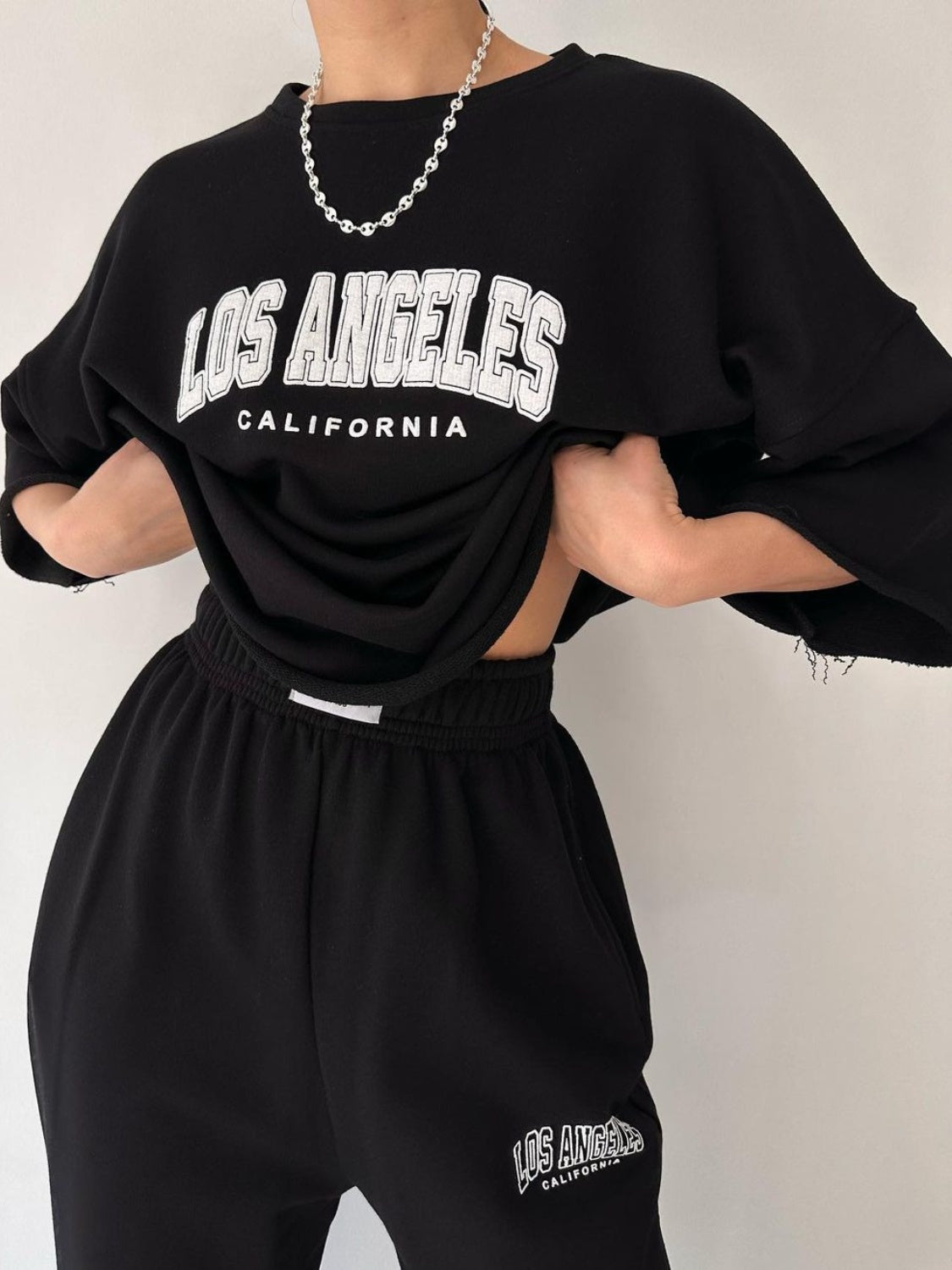 LOS ANGELES CALIFORNIA Graphic Sweatshirt and Sweatpants Set - 2 PCS. - T - 5 COLORS -