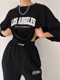 Thumbnail for LOS ANGELES CALIFORNIA Graphic Sweatshirt and Sweatpants Set - 2 PCS. - T - 5 COLORS -