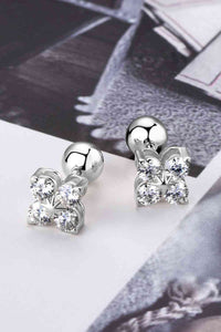 Thumbnail for Moissanite 925 Sterling Silver Four-Leaf Clover Shape Earrings