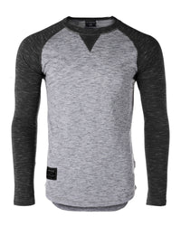 Thumbnail for Men Athletic Fit Baseball Retro Contrast Long Sleeve Raglan T-Shirt - 1 COLOR