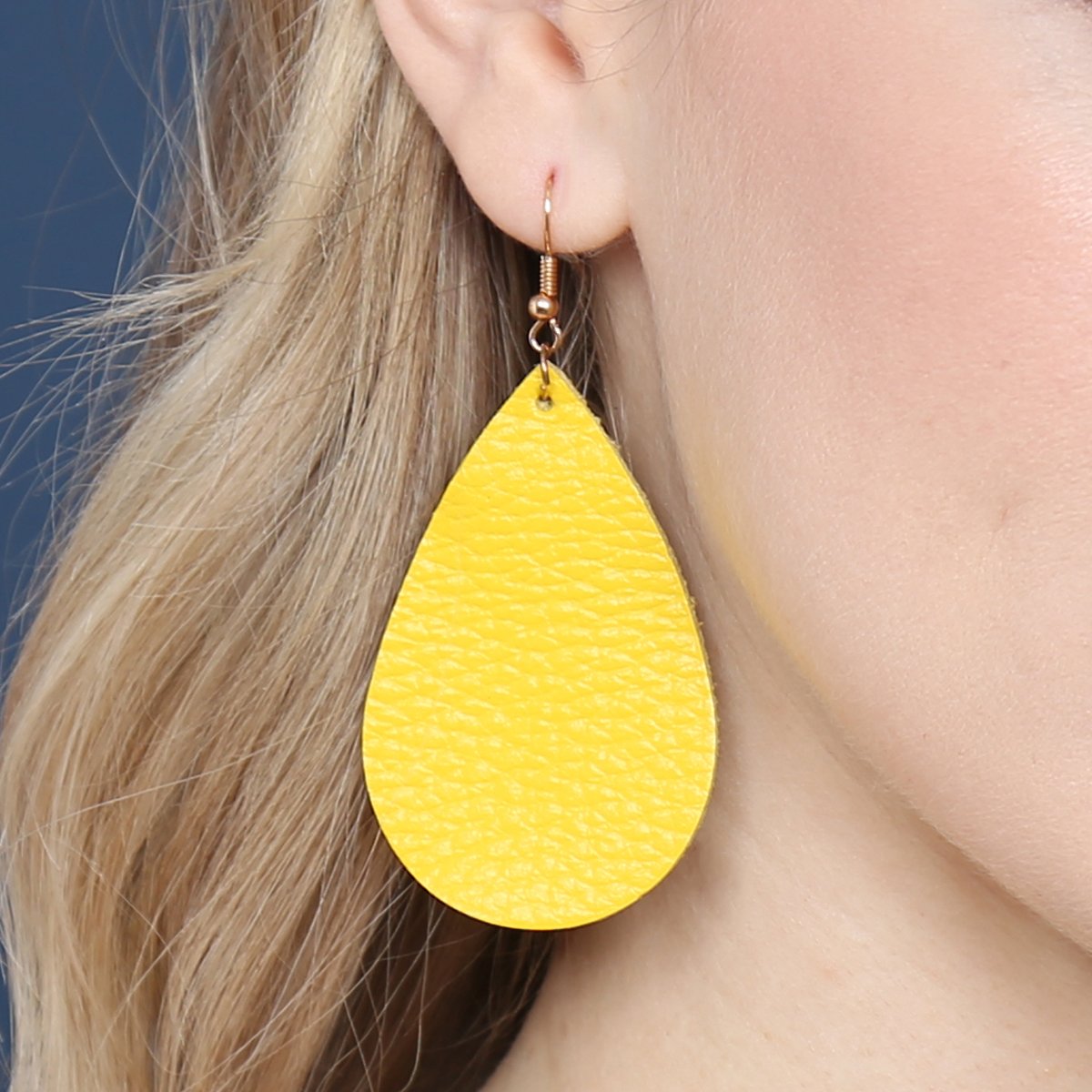 Teardrop Leather Earrings - 18 COLORS -