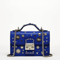 Thumbnail for The Hollywood Studded Leather Crossbody Bag Cobalt Blue -