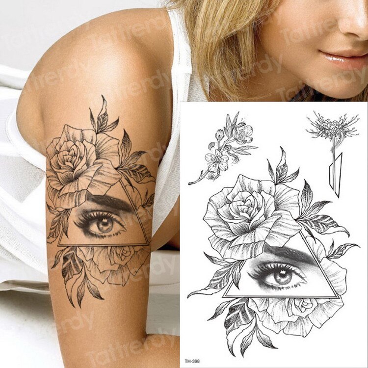 Temporary Tattoos - Black Flower Tattoo Sleeves -Water Transfer Tatoo - Peony Rose Tattoos - Body Art - Girls Arm Tattoos - [8 DAY DELIVERY] - 25 DESIGNS -