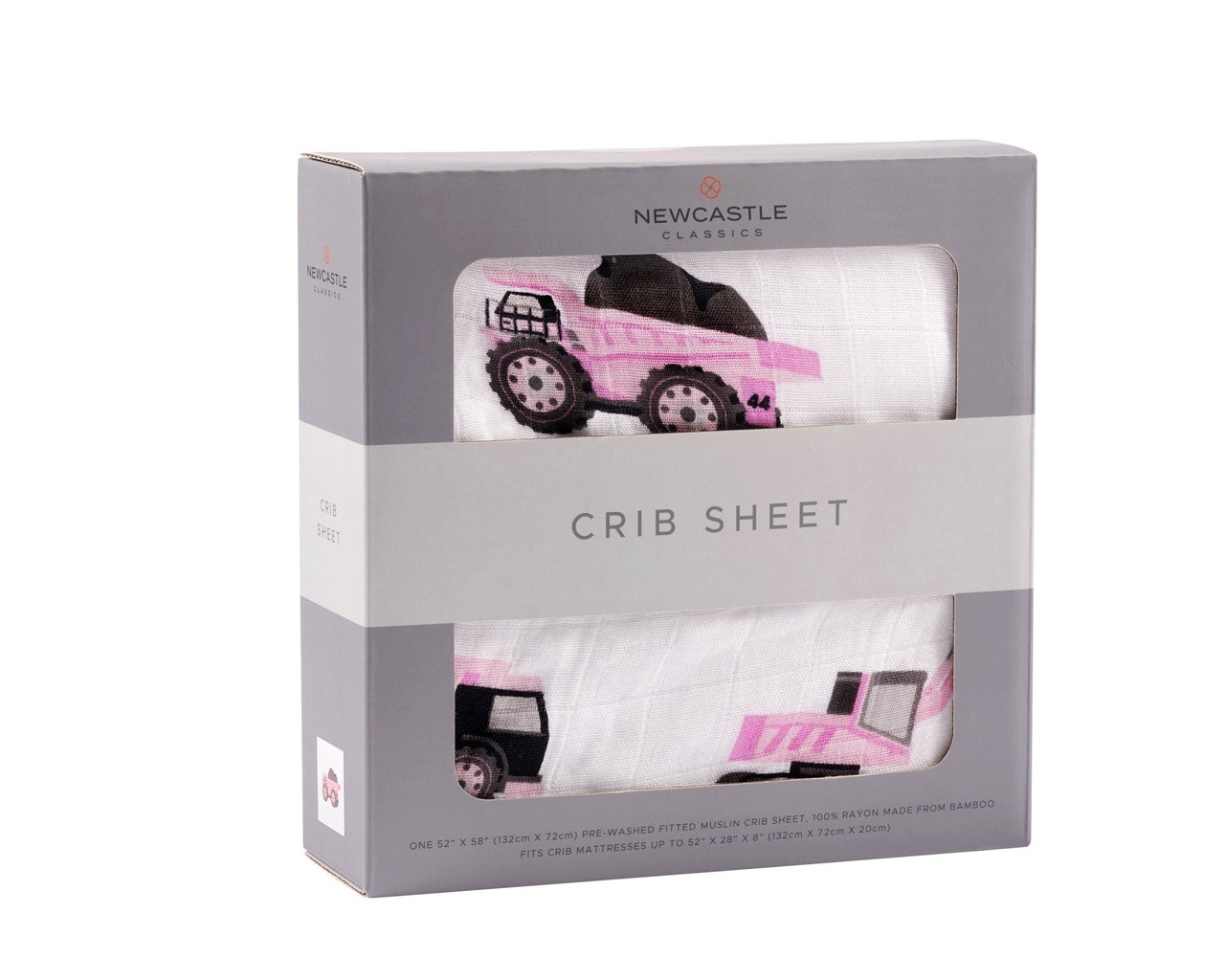 Newcastle - Pink Digger Bamboo Crib Sheet -