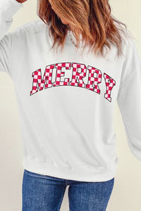 Thumbnail for MERRY Round Neck Dropped Shoulder Sweatshirt - T - 1 COLOR -