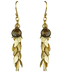 Thumbnail for Gena Myint - Smoky Topaz and Leaf Cascade Earrings -