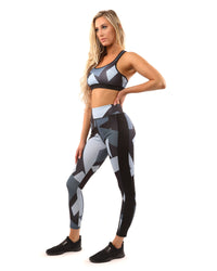 Thumbnail for Savoy - Bondi Set - Leggings & Sports Bra - 2 PCS - Black/Grey - 1 COLOR